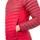 Mountain Equipment Particle Hooded Women's Jacket in Capsicum/Tibetan Red - Hand Pocket Detail