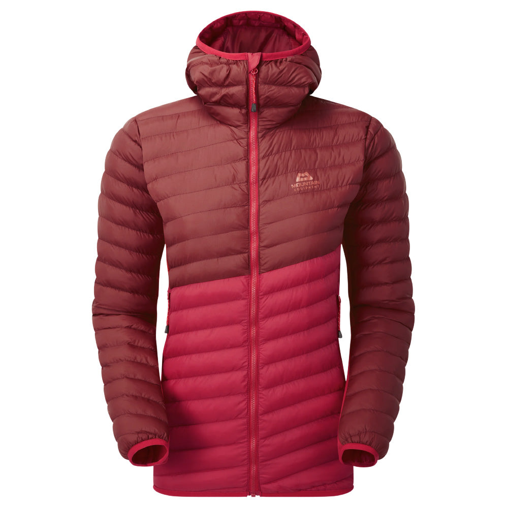 Mountain Equipment Particle Hooded Women's Jacket in Capsicum/Tibetan Red - Front Product Shot