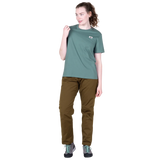 Mountain Equipment Podus Women's Tee in Goblin Blue - Front full length model view alternate