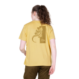 Mountain Equipment Podus Women's Tee in Rattan - Back full length model view