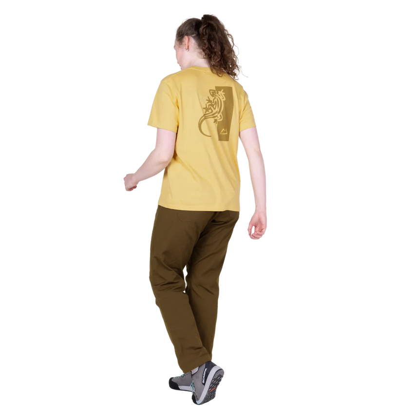 Mountain Equipment Podus Women's Tee in Rattan - Back model view