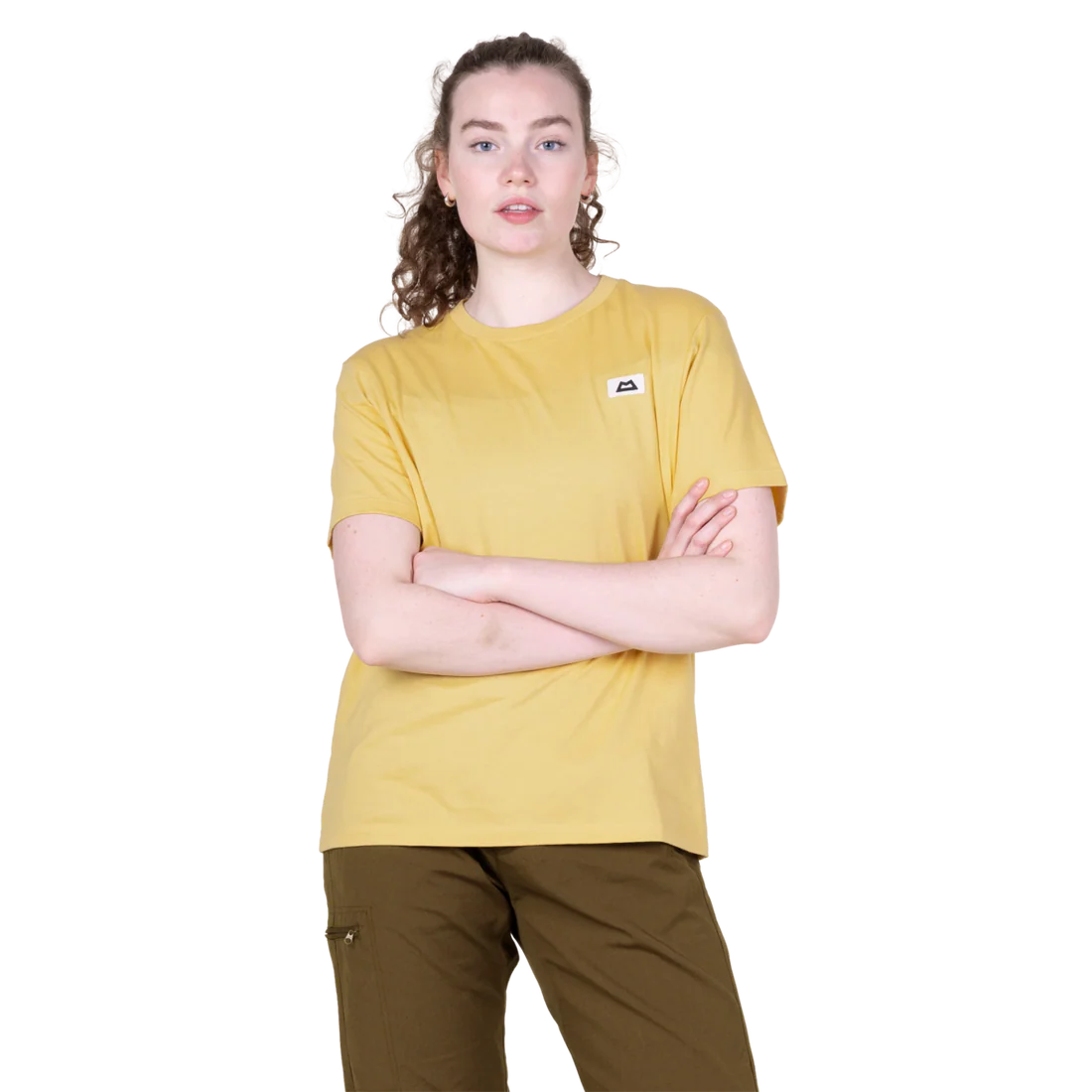 Mountain Equipment Podus Women's Tee in Rattan - Front model view