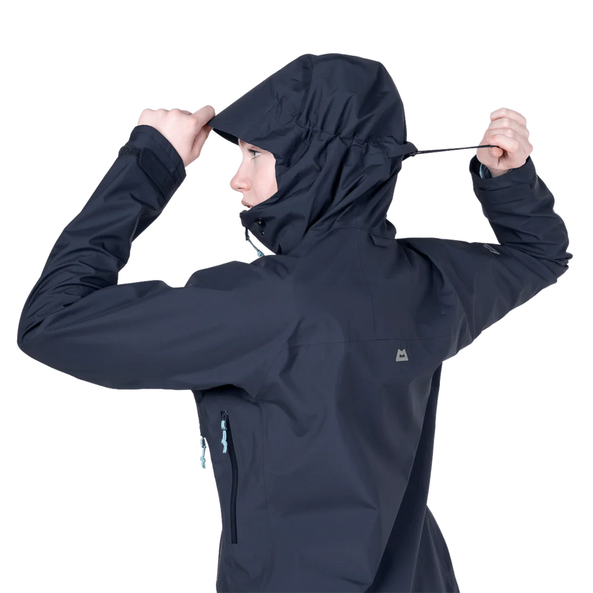Mountain Equipment Raintower Women's Jacket in Cosmos - Hood adjustment model view alternate