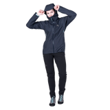 Mountain Equipment Raintower Women's Jacket in Cosmos - Hood adjustment model view
