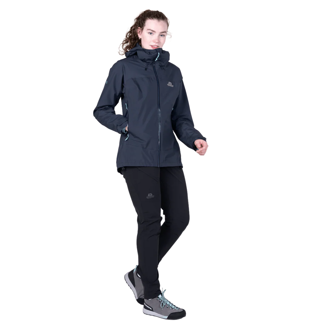 Mountain Equipment Raintower Women's Jacket in Cosmos - Side model view