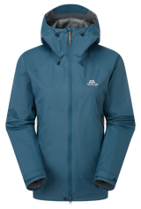 Mountain Equipment Raintower Women's Jacket in Majolica Blue - Front flat lay