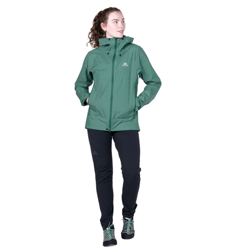 Mountain Equipment Raintower Women's Jacket in Sea Pine - Back model view