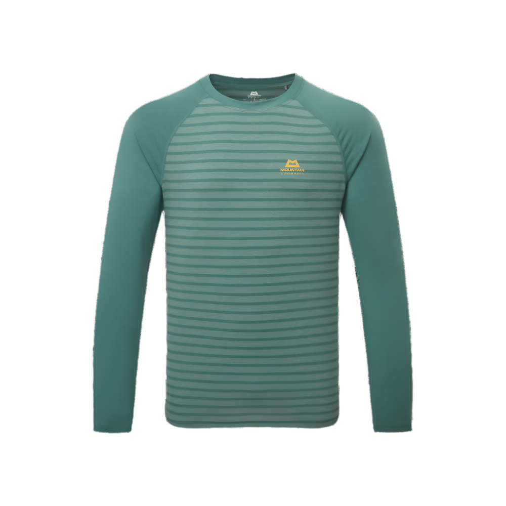 Mountain Equipment Redline LS Men's Tee in Fern Stripe/Fern - Front