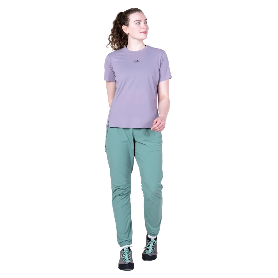 Mountain Equipment Sella Women's Pant in Sea Pine - Front full length model view