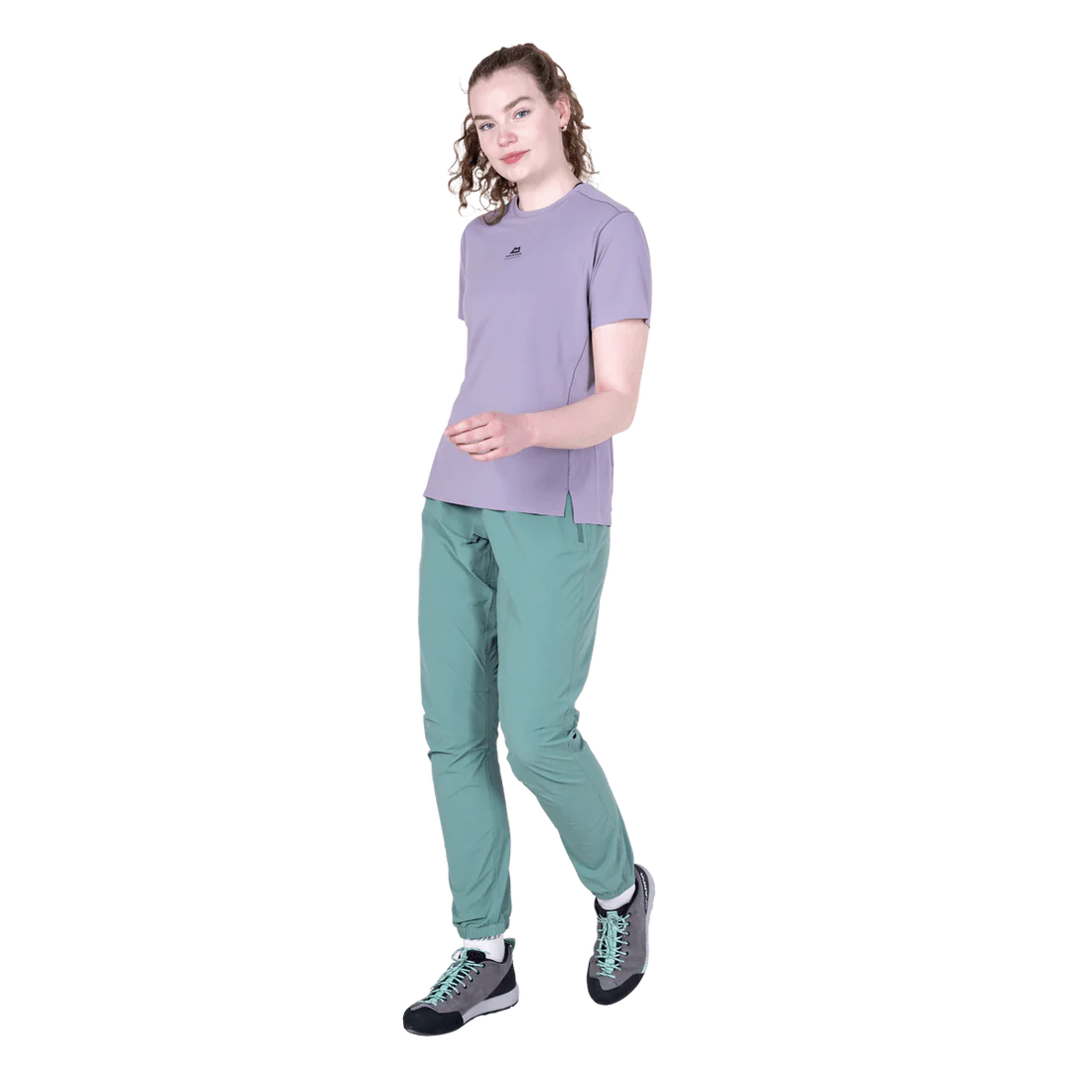 Mountain Equipment Sella Women's Pant in Sea Pine - Side model view