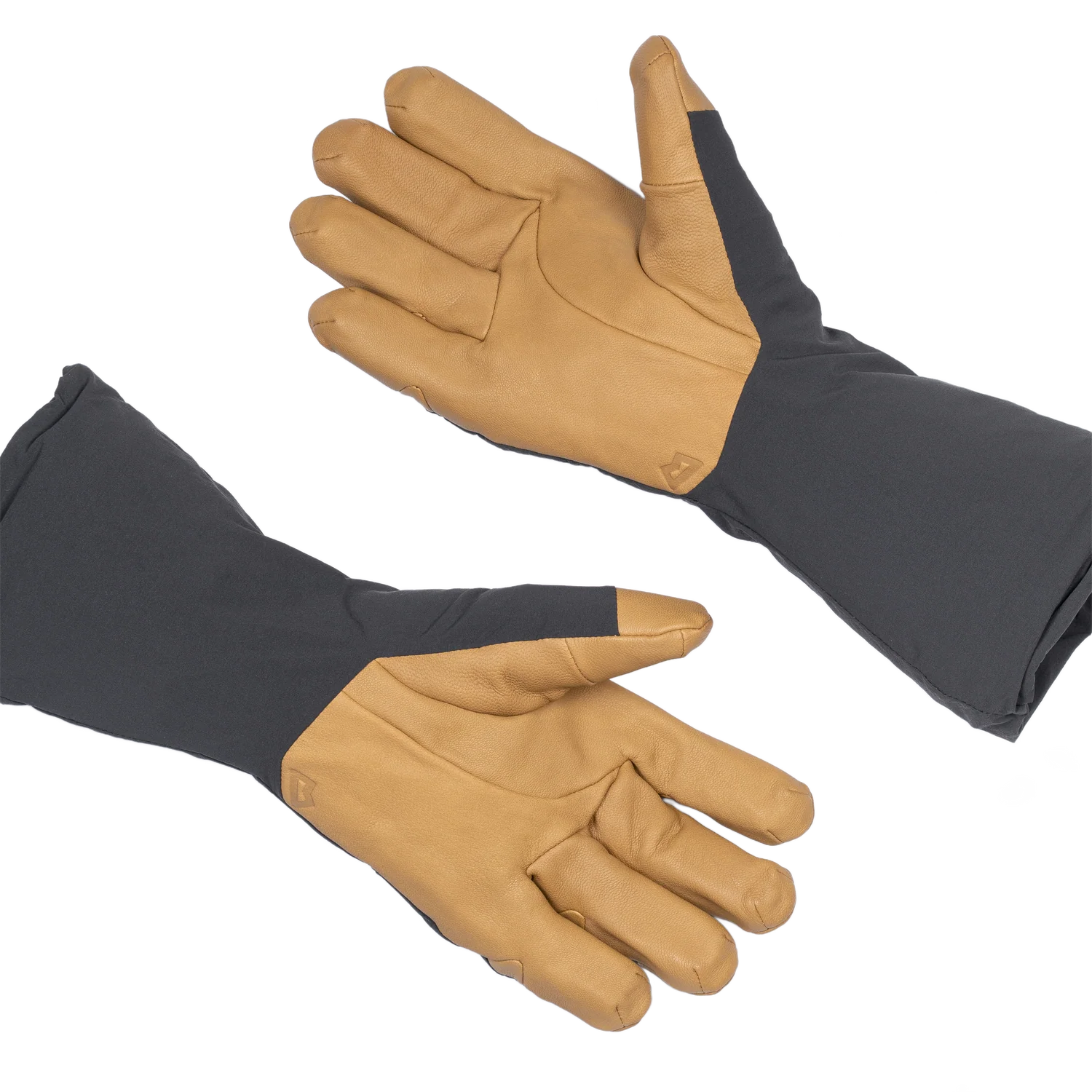 Mountain Equipment Serac Gauntlet in Black/Tan - Wrist Detail