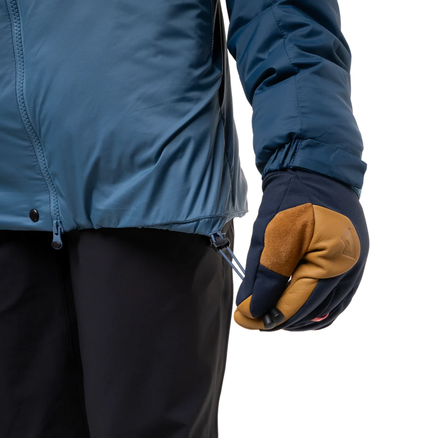 Mountain Equipment Shelterstone Women's Jacket in Stellar/Majolica - Hem and Pocket Detail
