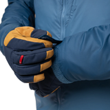 Mountain Equipment Shelterstone Women's Jacket in Stellar/Majolica - Pocket and Glove Detail