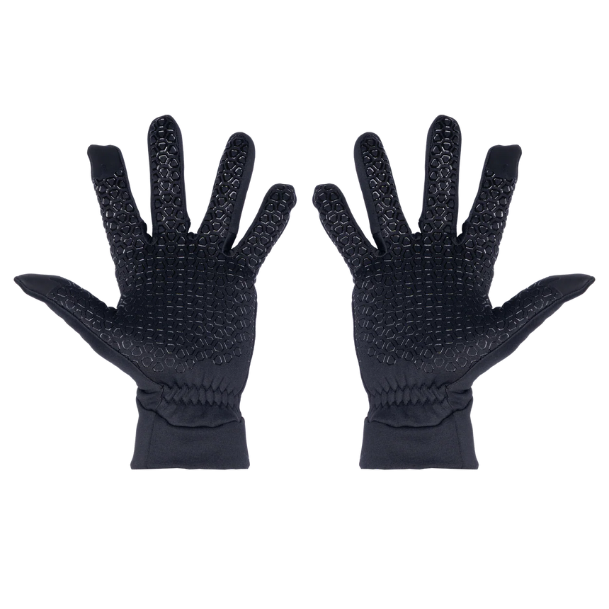 Mountain Equipment Stretch Fleece Grip Glove in Black - Back of Hand