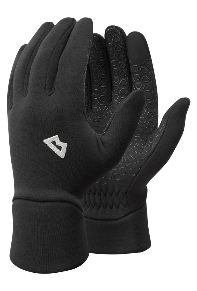 Mountain Equipment Stretch Fleece Grip Women's Glove in Black - Front Product Shot
