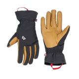 Mountain Equipment Super Alpine Gloves in Black/Tan - Back with Tethers
