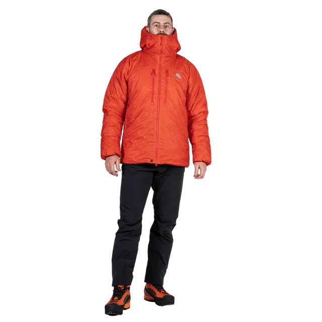 Mountain Equipment Super Oreus Men's Jacket in Magma - Front, worn