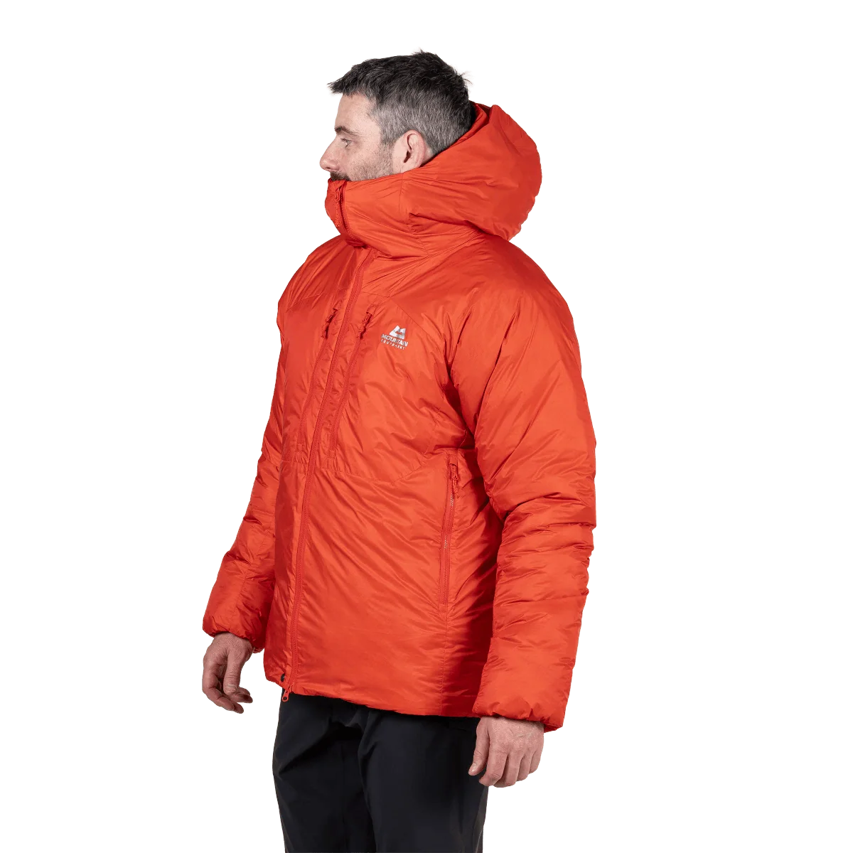 Mountain Equipment Super Oreus Men's Jacket in Magma - Side, worn