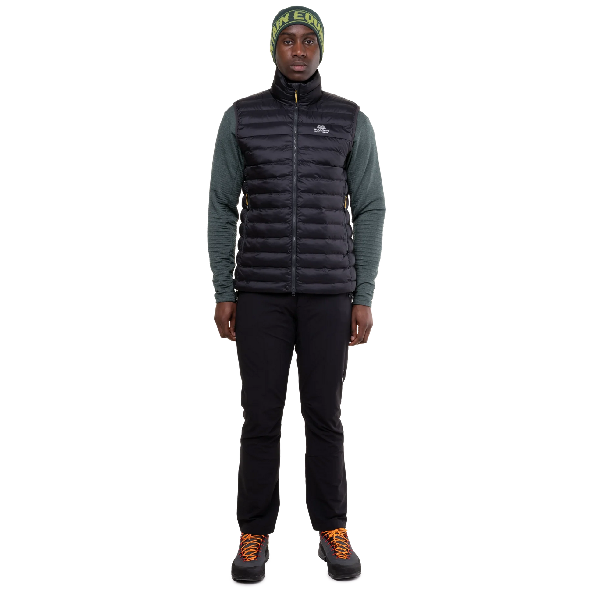 Mountain Equipment Superflux Men's Vest in Obsidian - Back on Model