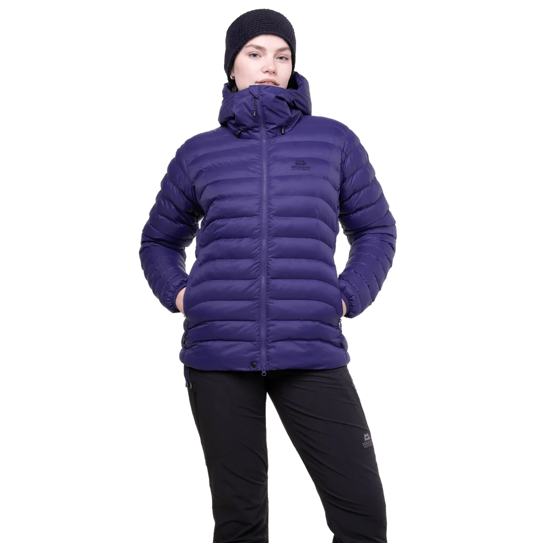 Mountain Equipment Superflux Women's Jacket in Amethyst/Cosmos - Full Length Front on Model