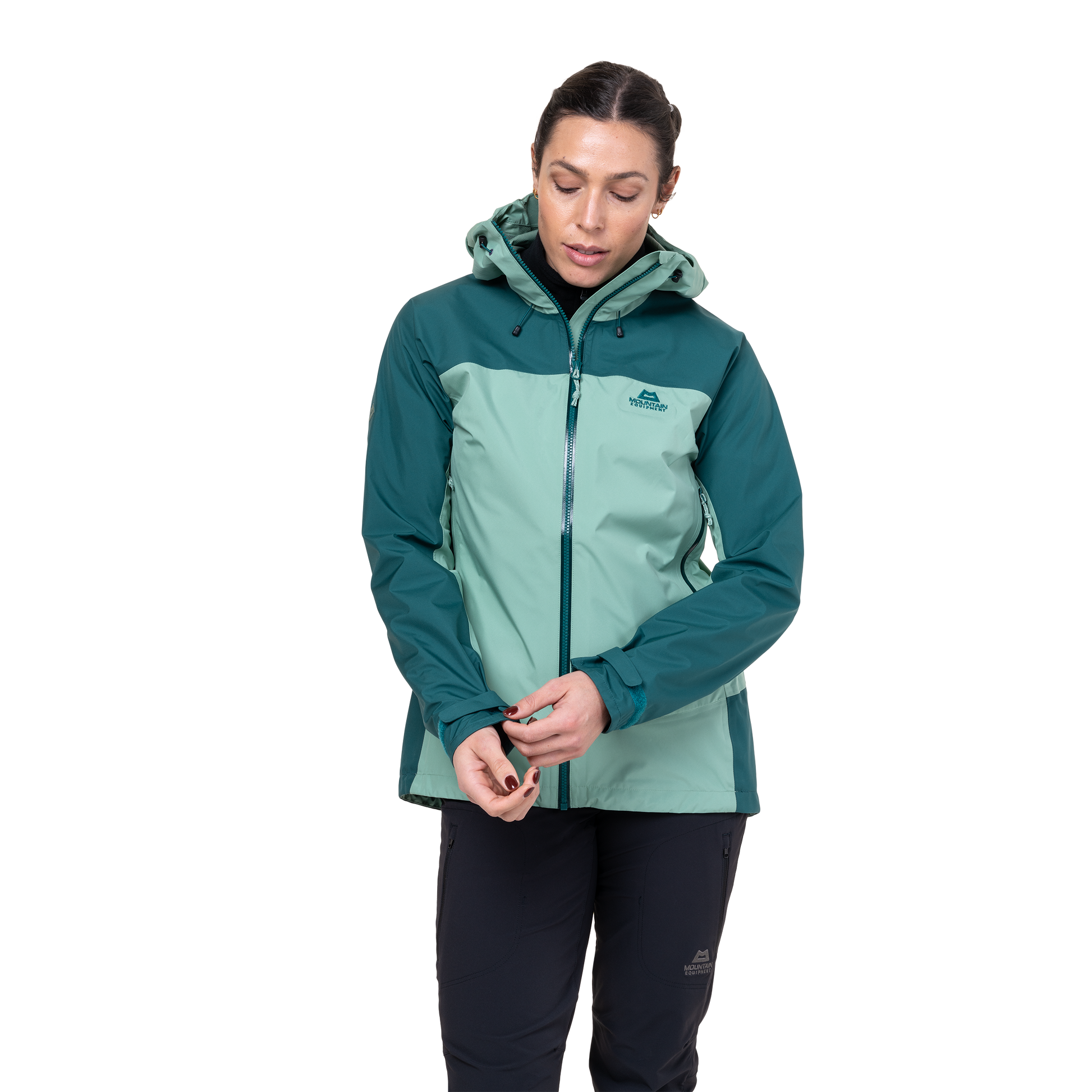 Mountain Equipment Tacul Women's Jacket in Lichen/Deep Teal - Cuff