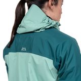 Mountain Equipment Tacul Women's Jacket in Lichen/Deep Teal - Hood