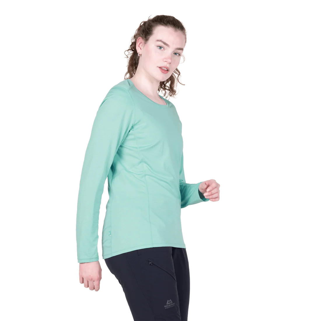 Mountain Equipment Tempi Women's LS Tee in Aqua - Back view