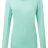 Mountain Equipment Tempi Women's LS Tee in Aqua - Flat front
