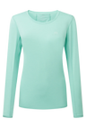 Mountain Equipment Tempi Women's LS Tee in Aqua - Flat front