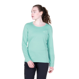 Mountain Equipment Tempi Women's LS Tee in Aqua - Front view