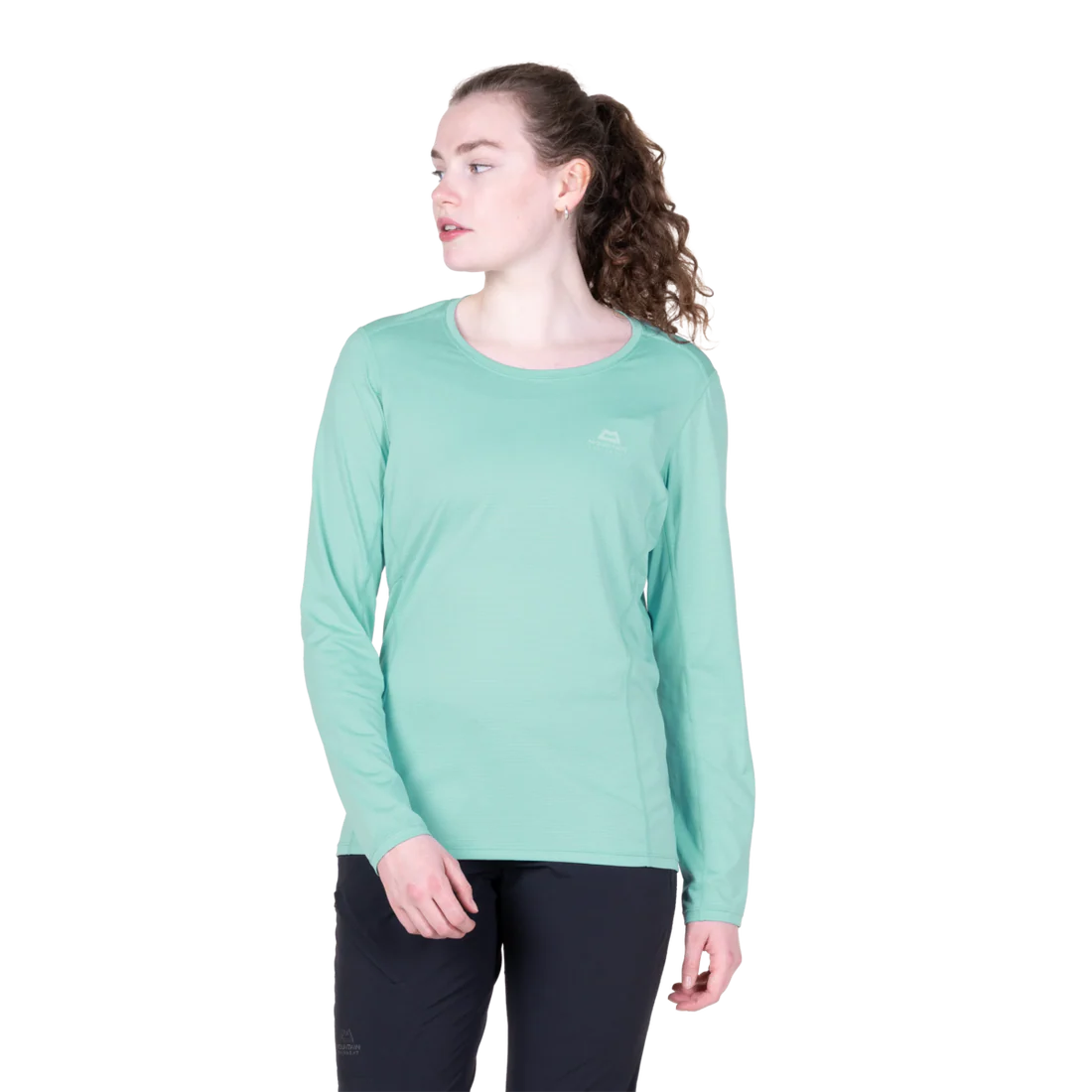 Mountain Equipment Tempi Women's LS Tee in Aqua - Front view