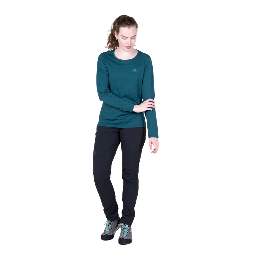 Mountain Equipment Tempi Women's LS Tee in Majolica Blue - Back view