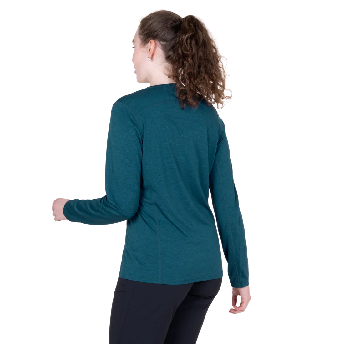 Mountain Equipment Tempi Women's LS Tee in Majolica Blue - Front view