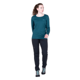 Mountain Equipment Tempi Women's LS Tee in Majolica Blue - Side view