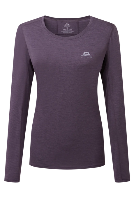 Mountain Equipment Tempi Women's LS Tee in Nightshade - Flat front