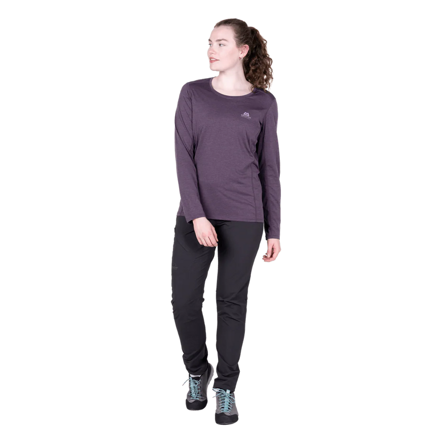 Mountain Equipment Tempi Women's LS Tee in Nightshade - Three quarter view