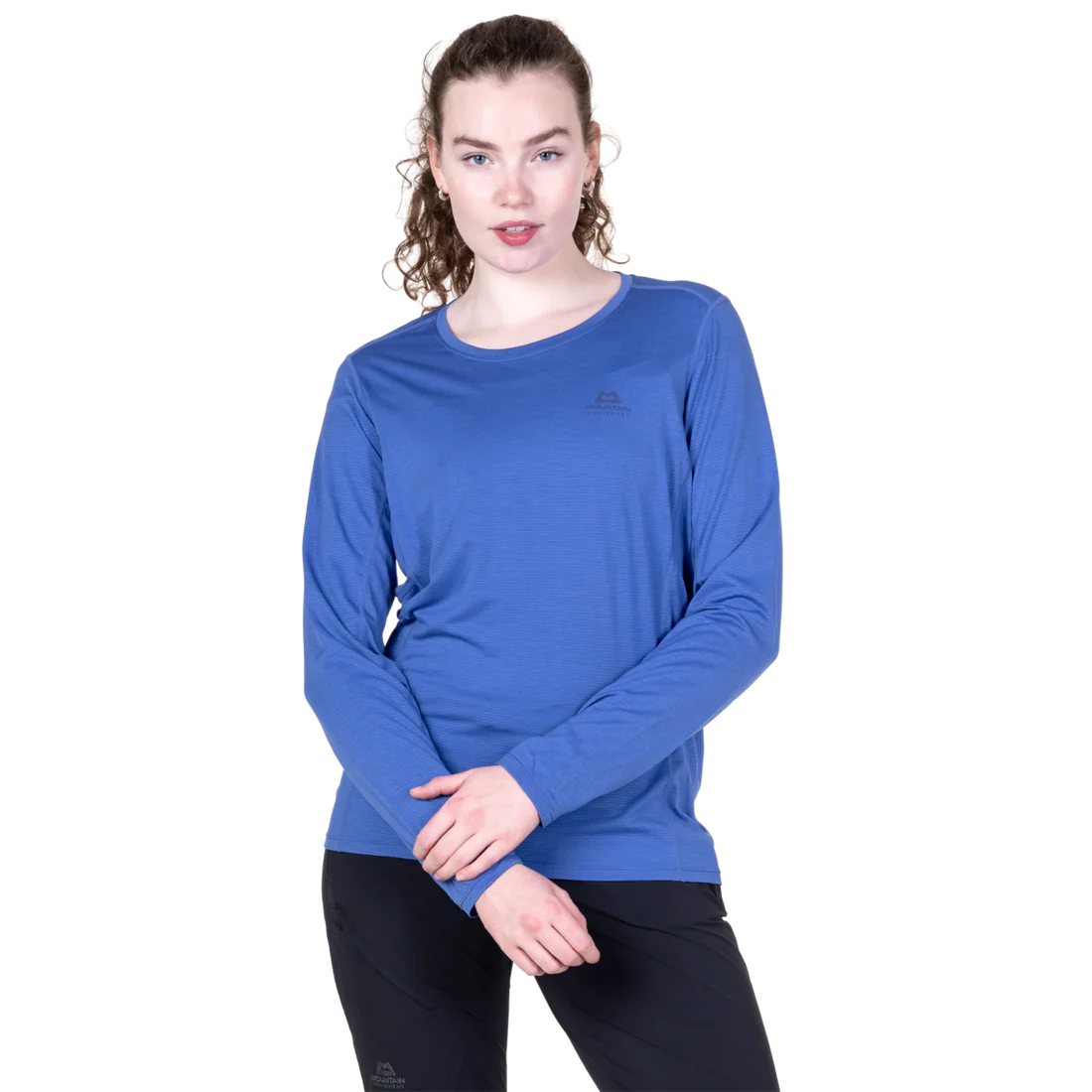 Mountain Equipment Tempi Women's LS Tee in Vivid Blue - Front view