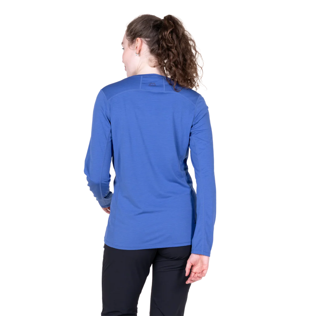 Mountain Equipment Tempi Women's LS Tee in Vivid Blue - Side walking