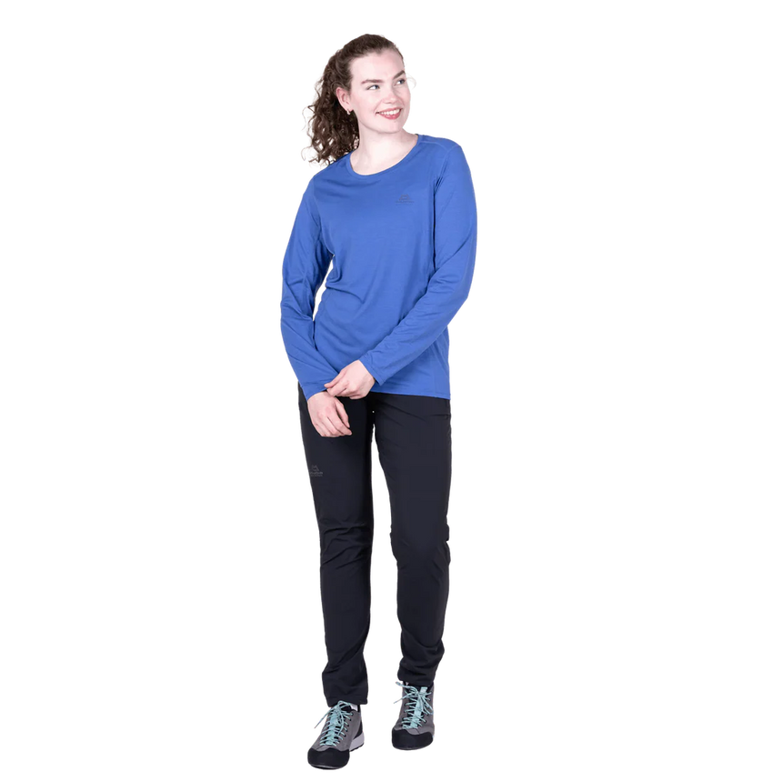 Mountain Equipment Tempi Women's LS Tee in Vivid Blue - Side view