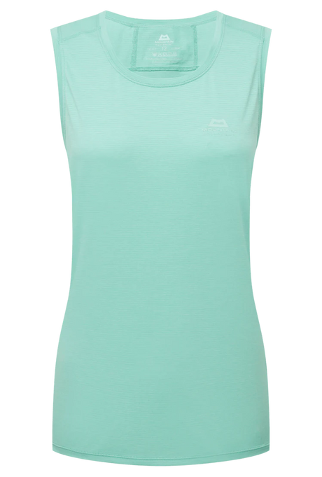 Mountain Equipment Tempi Women's Tank in Aqua - Flat front