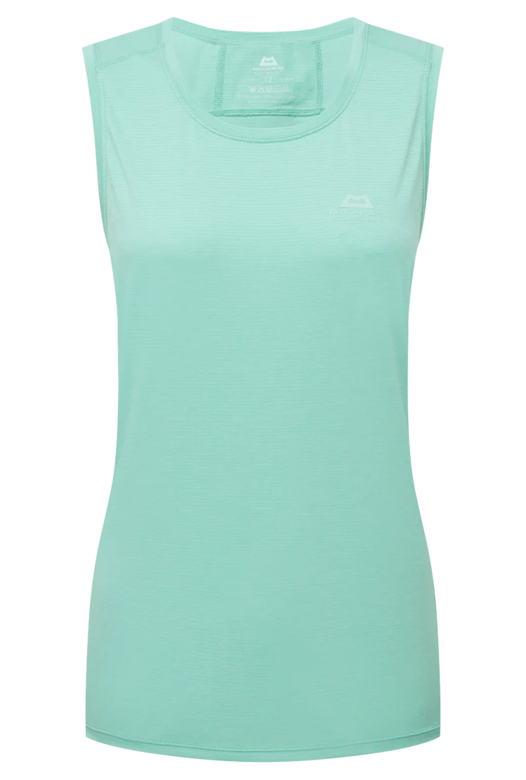 Mountain Equipment Tempi Women's Tank in Aqua - Flat front