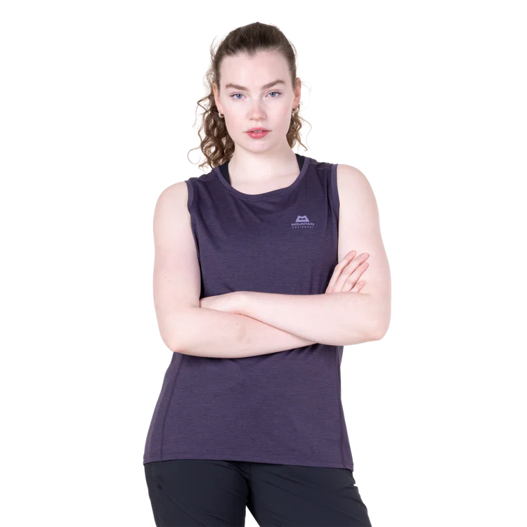 Mountain Equipment Tempi Women's Tank in Nightshade - Arms crossed