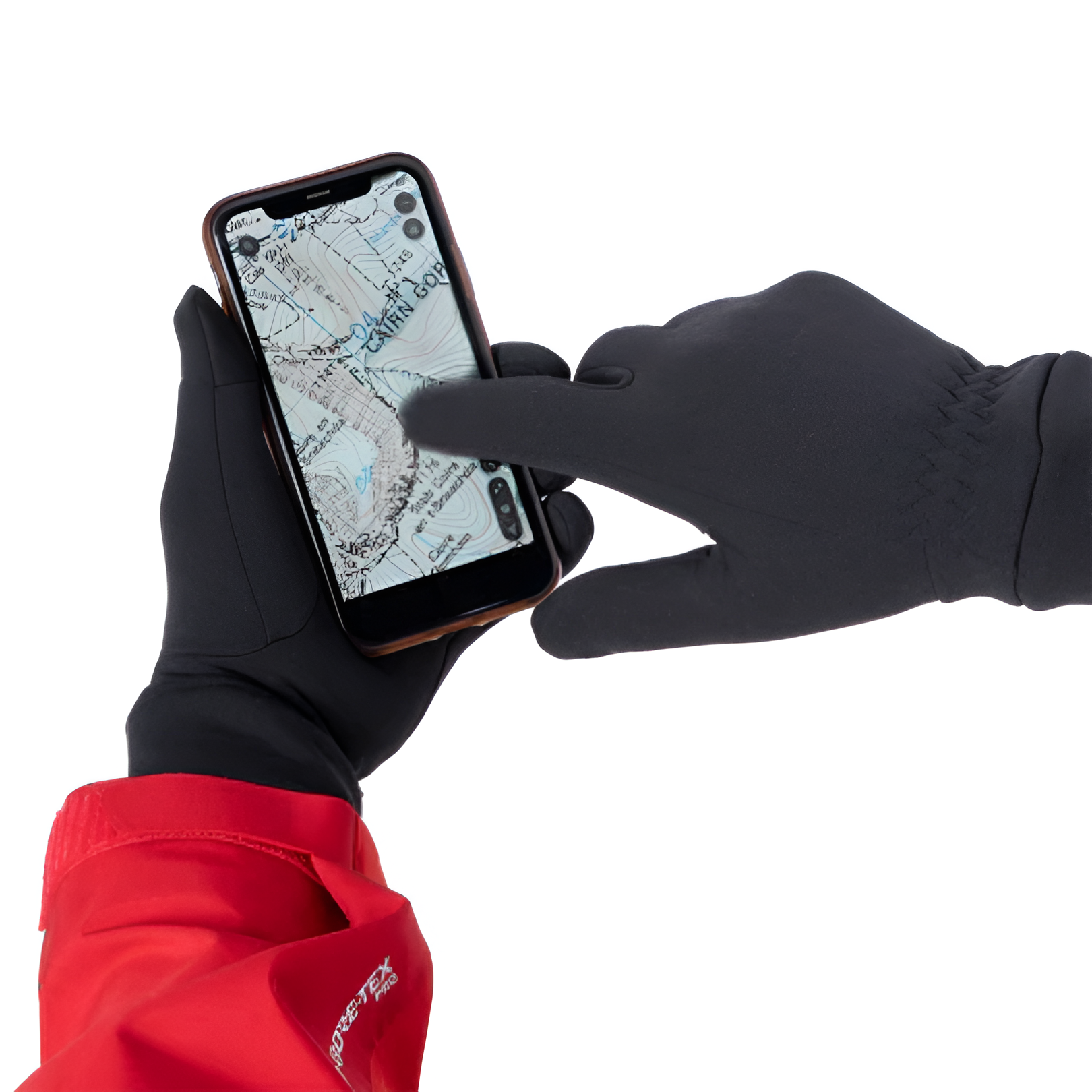 Mountain Equipment Touch Screen Gloves in Black - Touch Screen Compatible Finger Detail