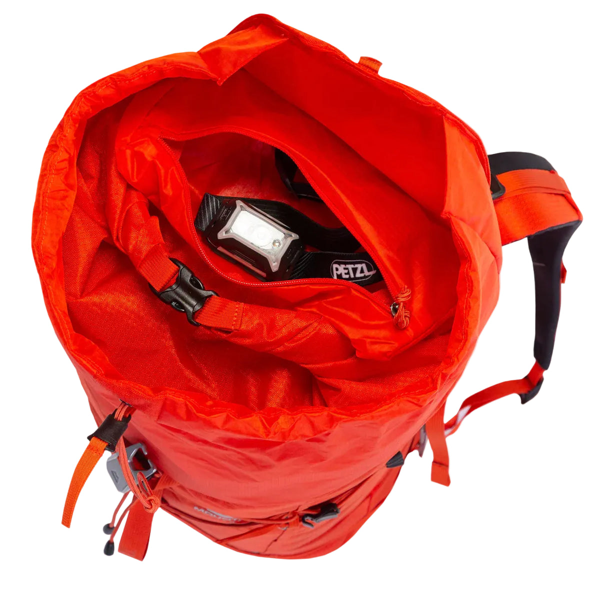 Mountain Equipment Tupilak 37+ Backpack in Magma - Floating Pocket Detail