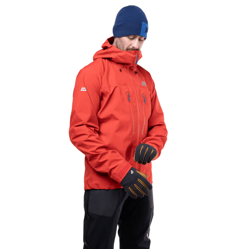 Mountain Equipment Tupilak Men's GORE-TEX Jacket in Chili Red - Front Angle View on Model