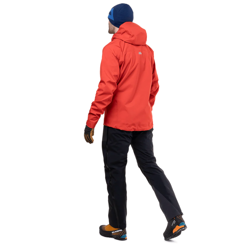 Mountain Equipment Tupilak Men's GORE-TEX Jacket in Chili Red - Walking View on Model