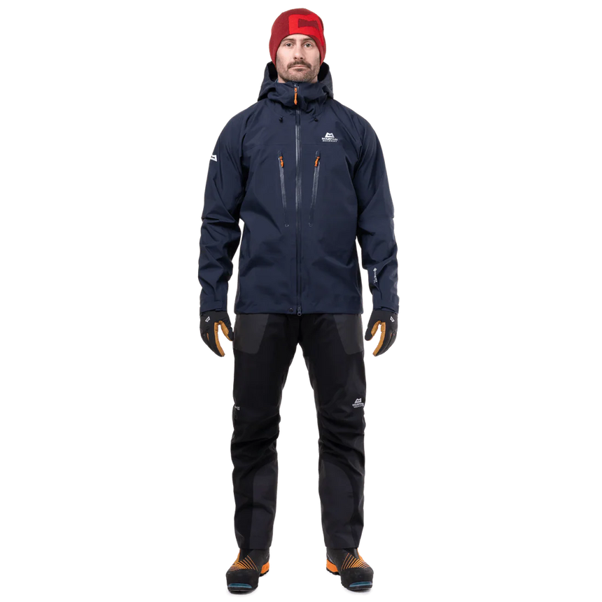 Mountain Equipment Tupilak Men's GORE-TEX Jacket in Cosmos - Glove and Cuff Detail on Model
