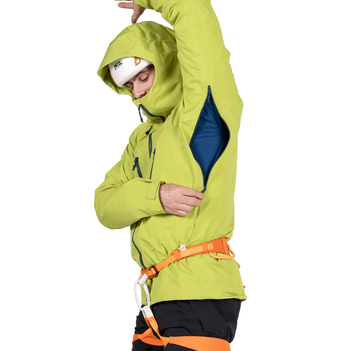 Mountain Equipment Tupilak Men's GORE-TEX Jacket in Vine Green - Hood Up Model