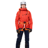 Mountain Equipment Tupilak Women's GORE-TEX Pant in Cosmos - Harness Angle View on Model