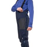 Mountain Equipment Tupilak Women's GORE-TEX Pant in Cosmos - Zip Detail on Model